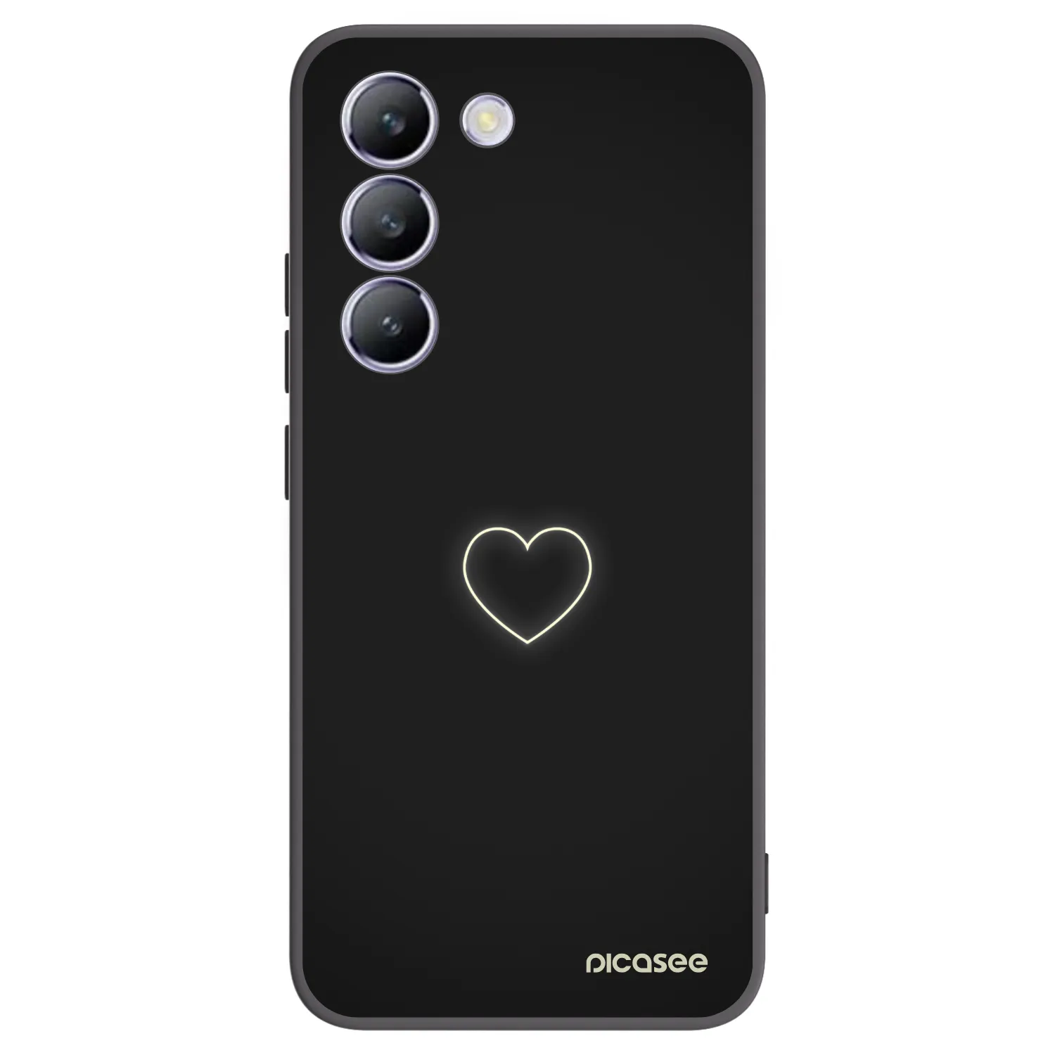 Picasee silikonski črni ovitek za Vivo V40 SE 5G - Heart