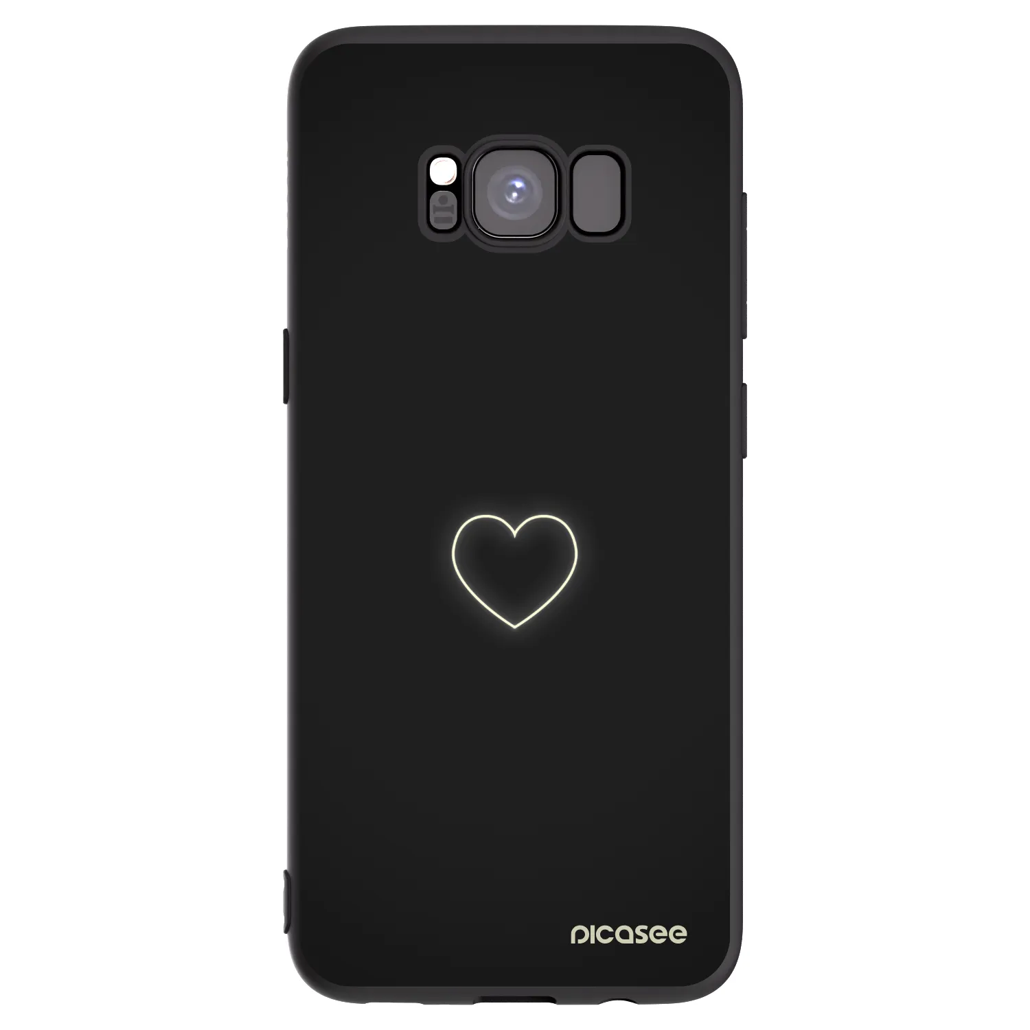 Picasee silikonski črni ovitek za Samsung Galaxy S8 G950F - Heart