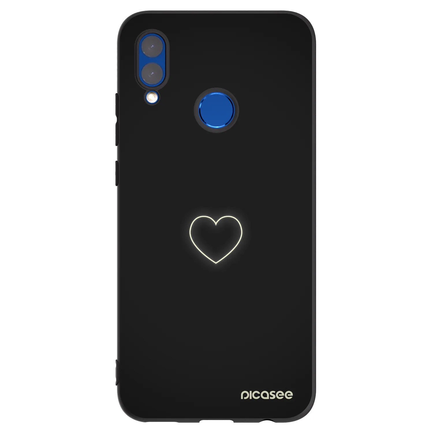 Picasee silikonski črni ovitek za Honor 10 Lite - Heart