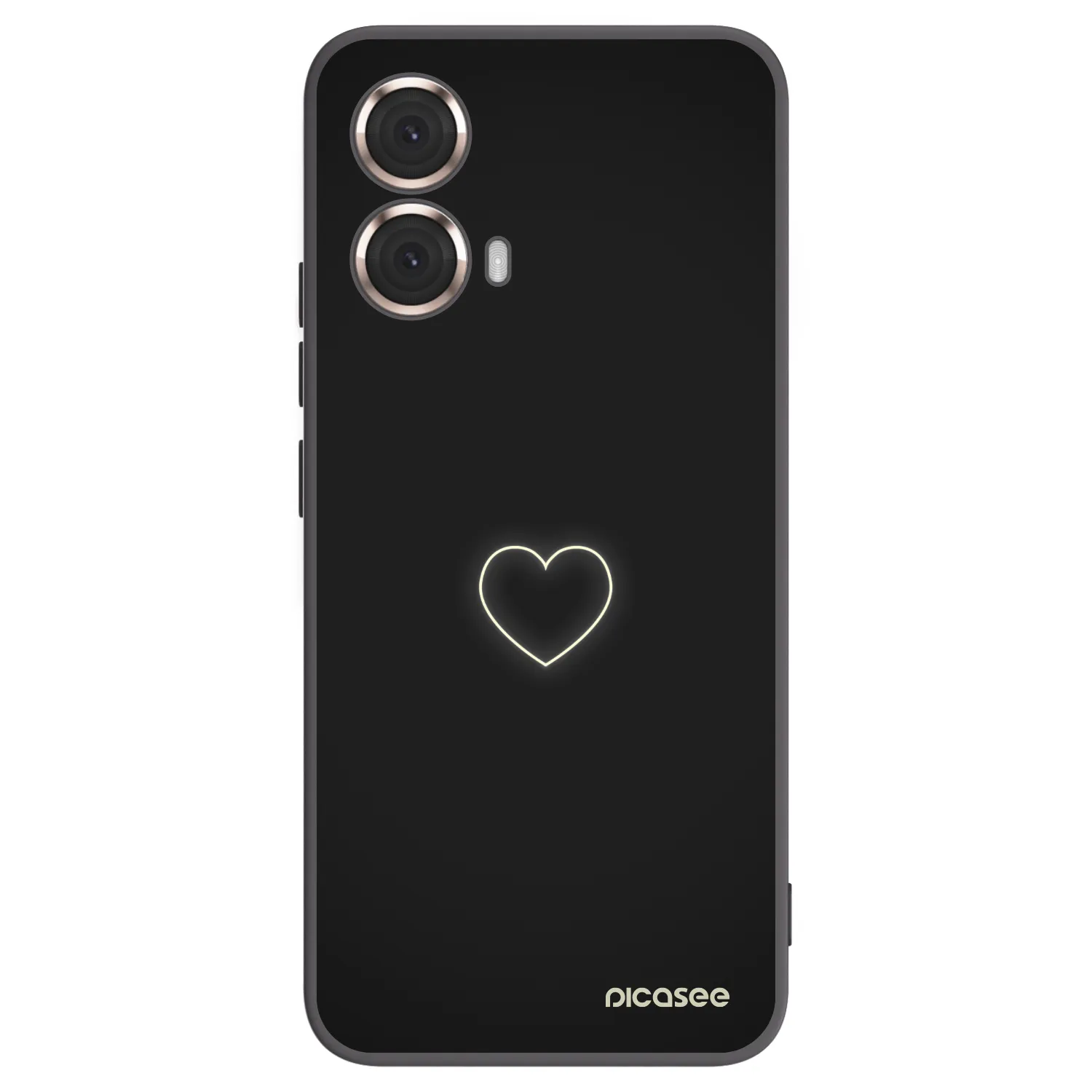 Picasee silikonski črni ovitek za Motorola Moto G85 - Heart