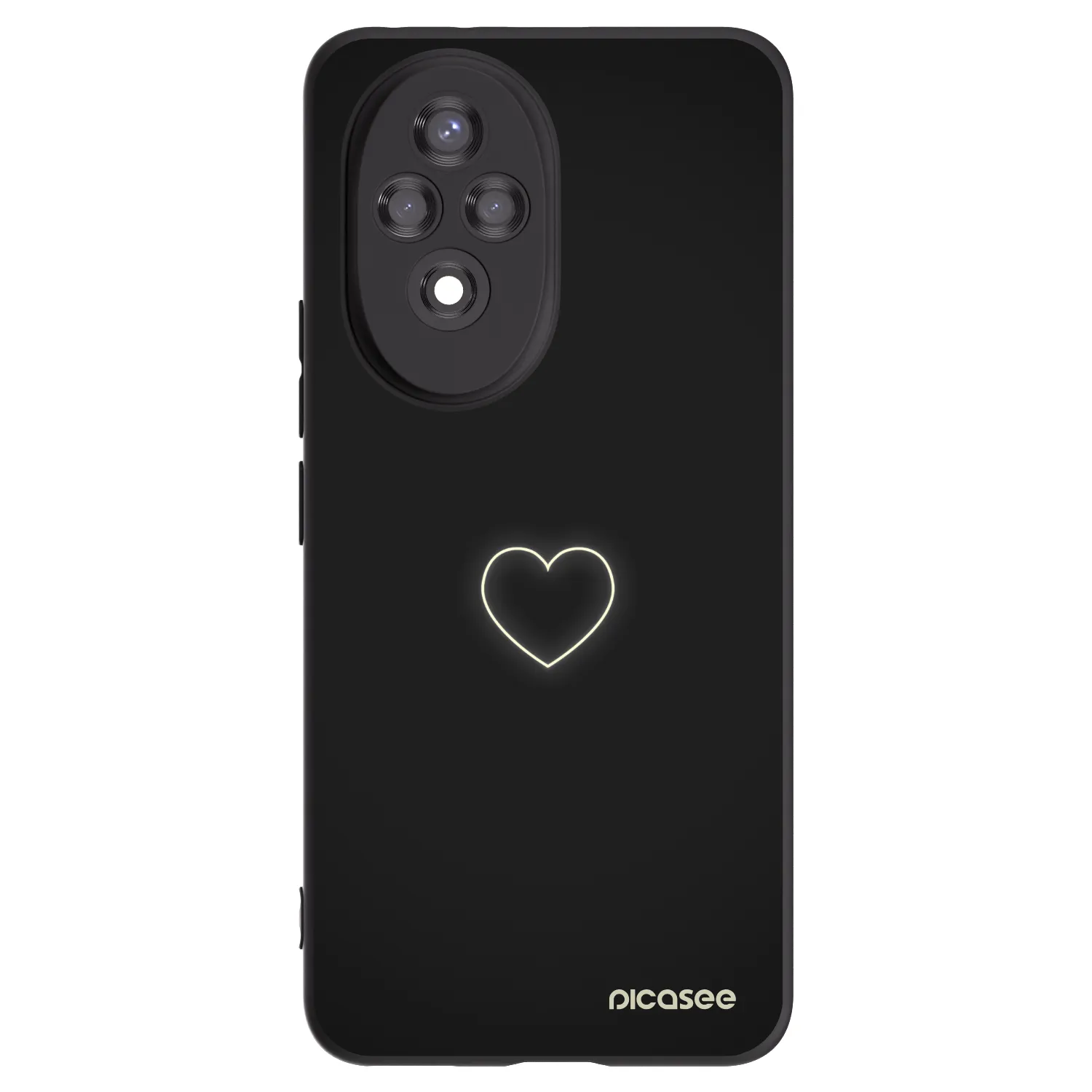 Picasee silikonski črni ovitek za Honor 200 Pro 5G - Heart