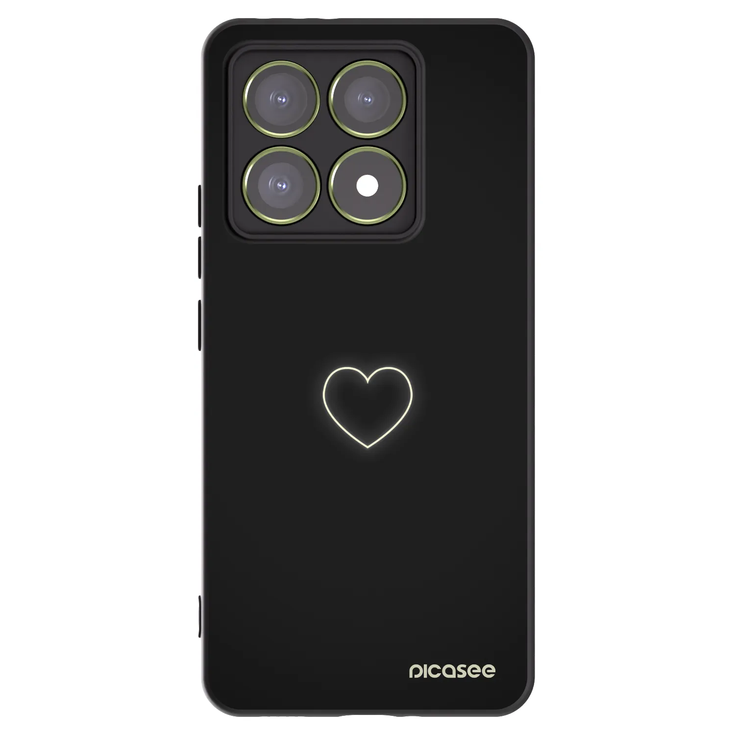 Picasee silikonski črni ovitek za Xiaomi 14T - Heart