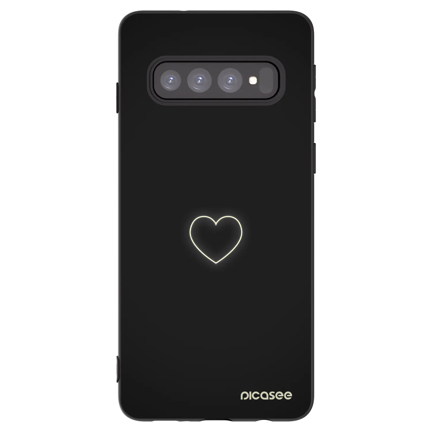 Picasee silikonski črni ovitek za Samsung Galaxy S10 G973 - Heart