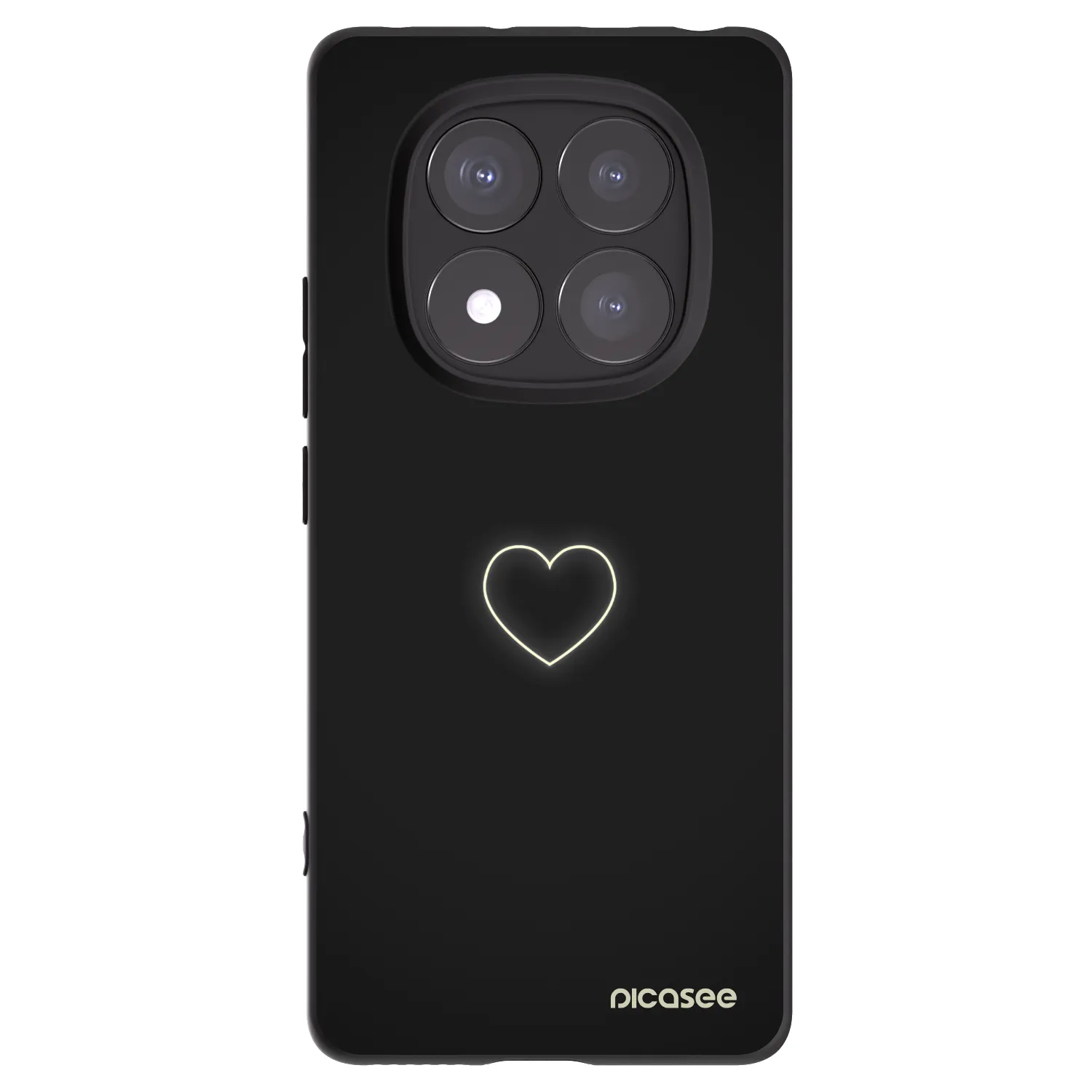Picasee silikonski črni ovitek za Xiaomi Redmi Note 14 Pro 5G - Heart