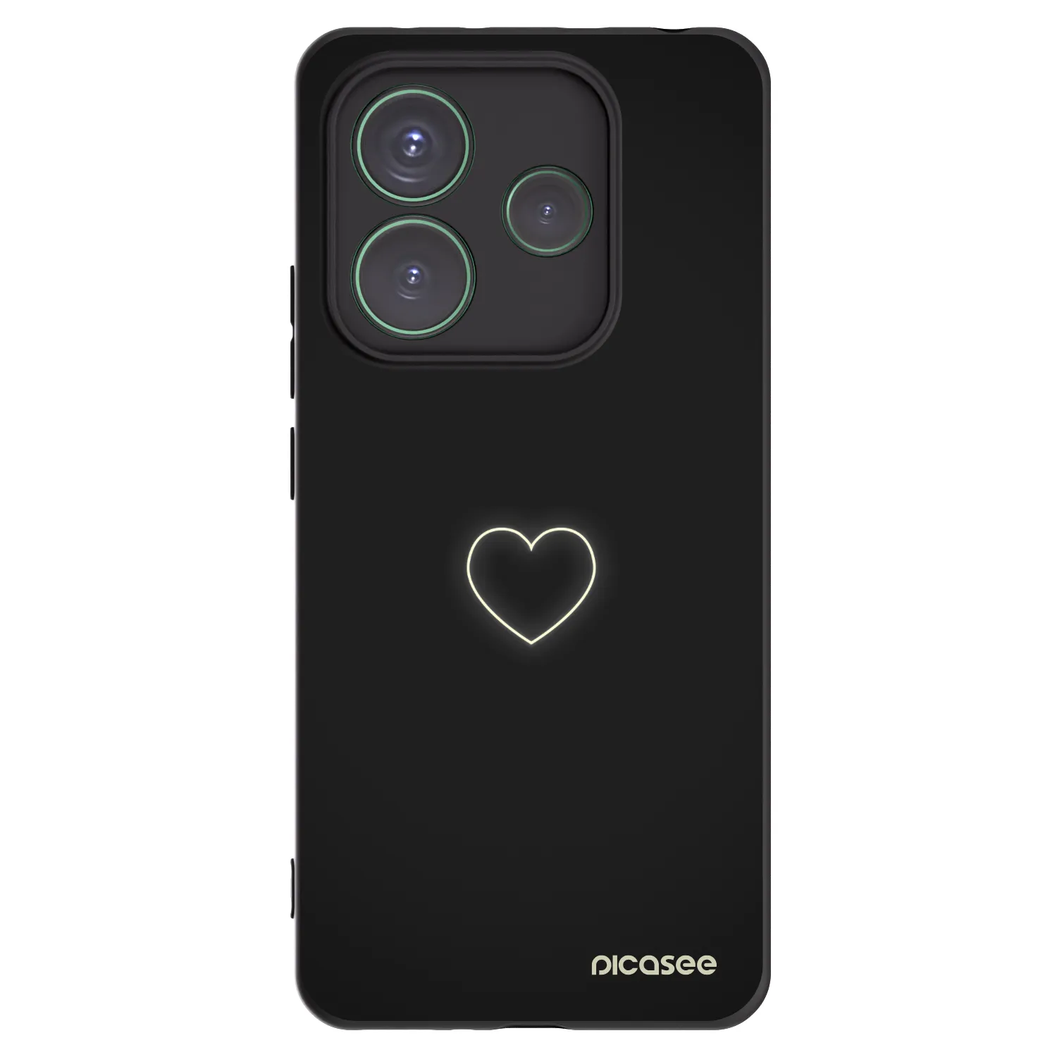 Picasee silikonski črni ovitek za Xiaomi Redmi Note 14 5G - Heart