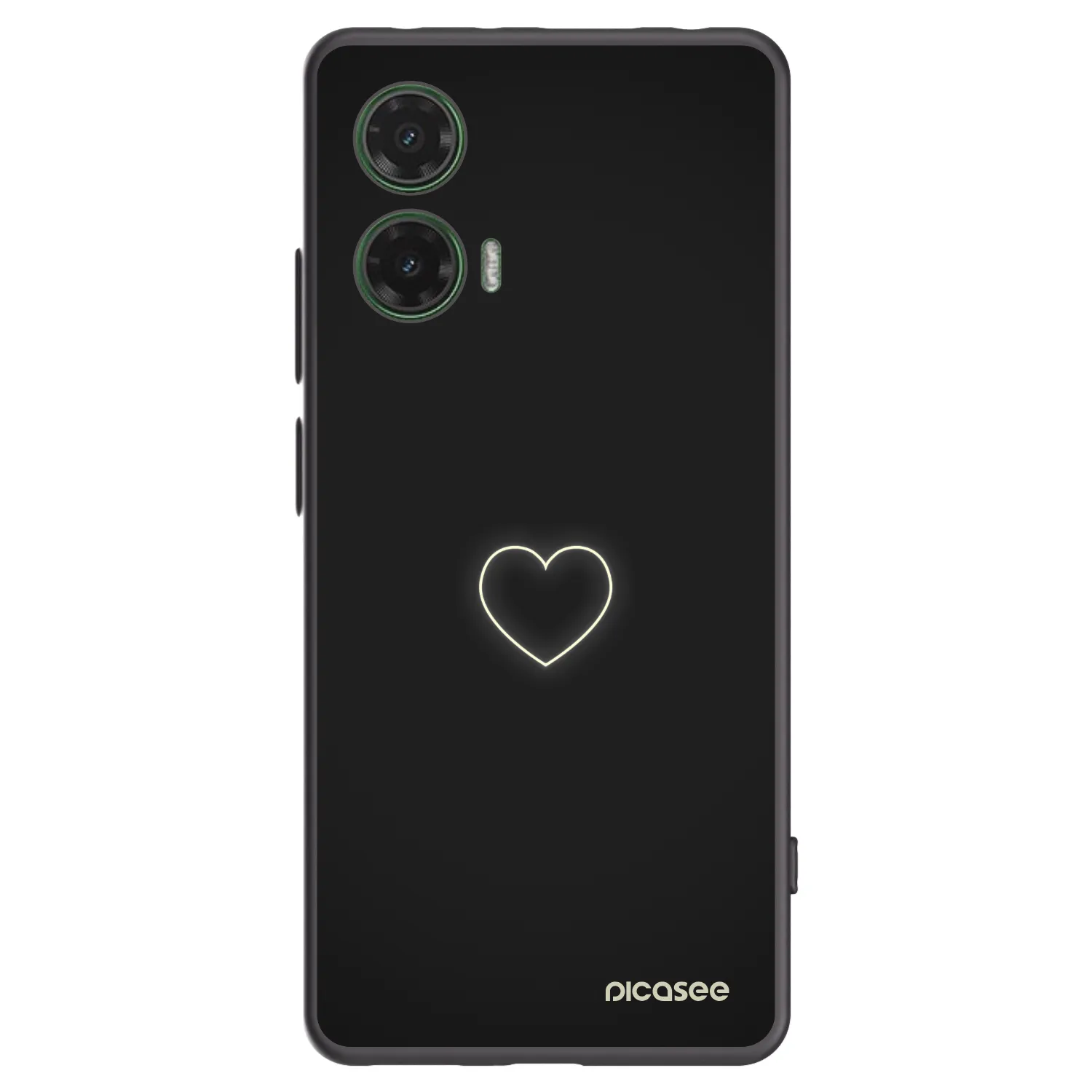 Picasee silikonski črni ovitek za Motorola Moto G35 5G - Heart