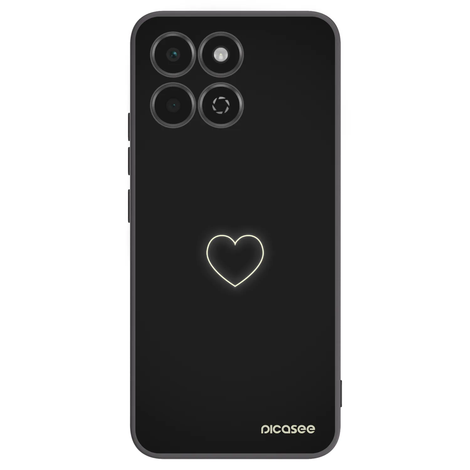 Picasee silikonski črni ovitek za Honor 200 Smart 5G - Heart