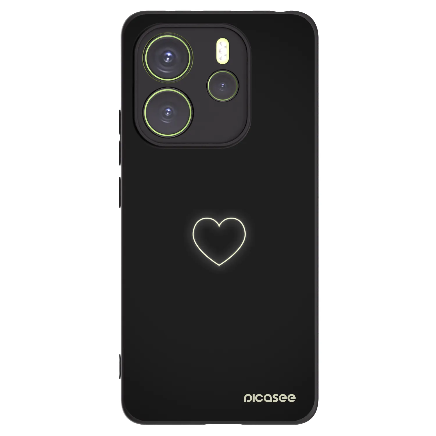 Picasee silikonski črni ovitek za Xiaomi Redmi Note 14 4G - Heart