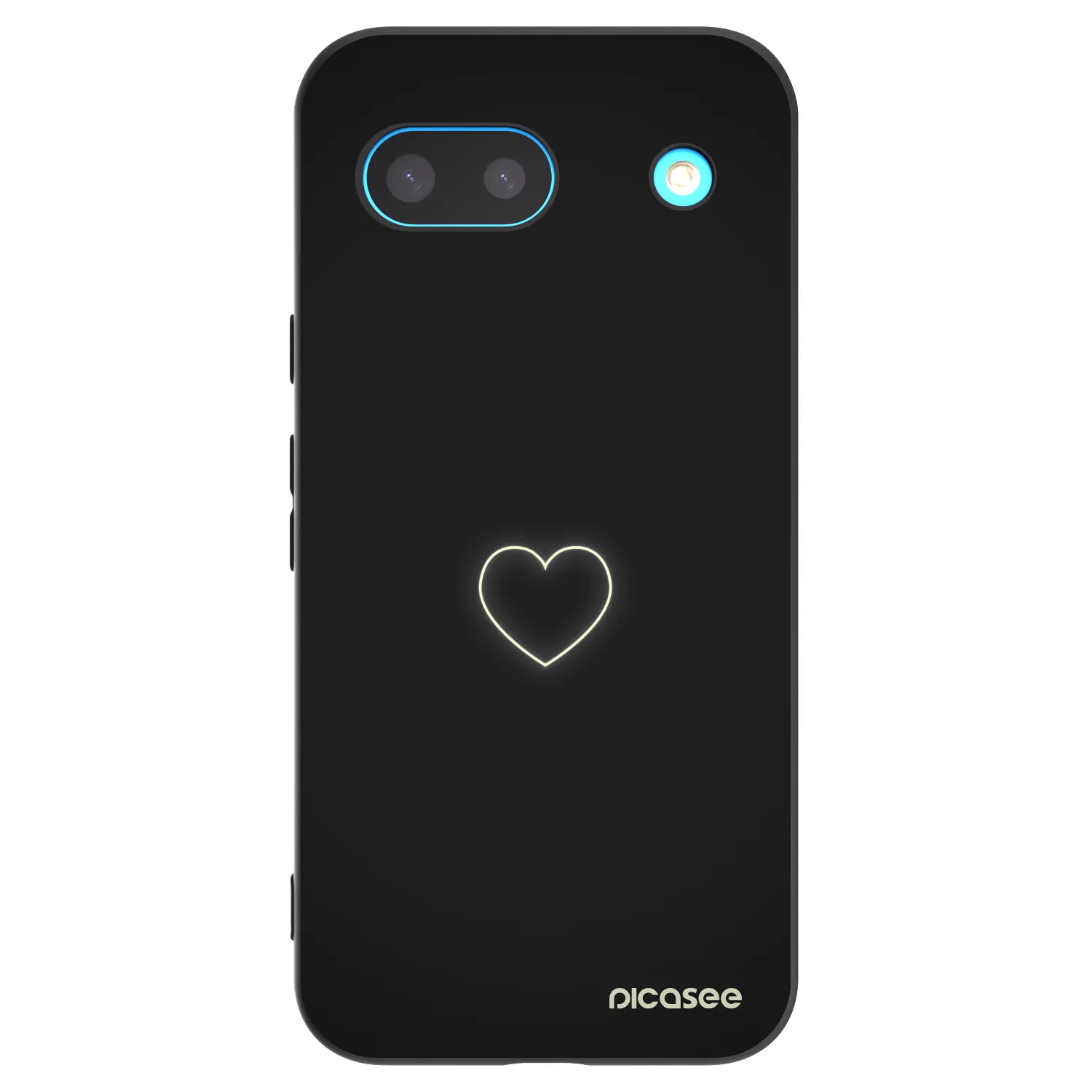 Picasee silikonski črni ovitek za Google Pixel 8a - Heart