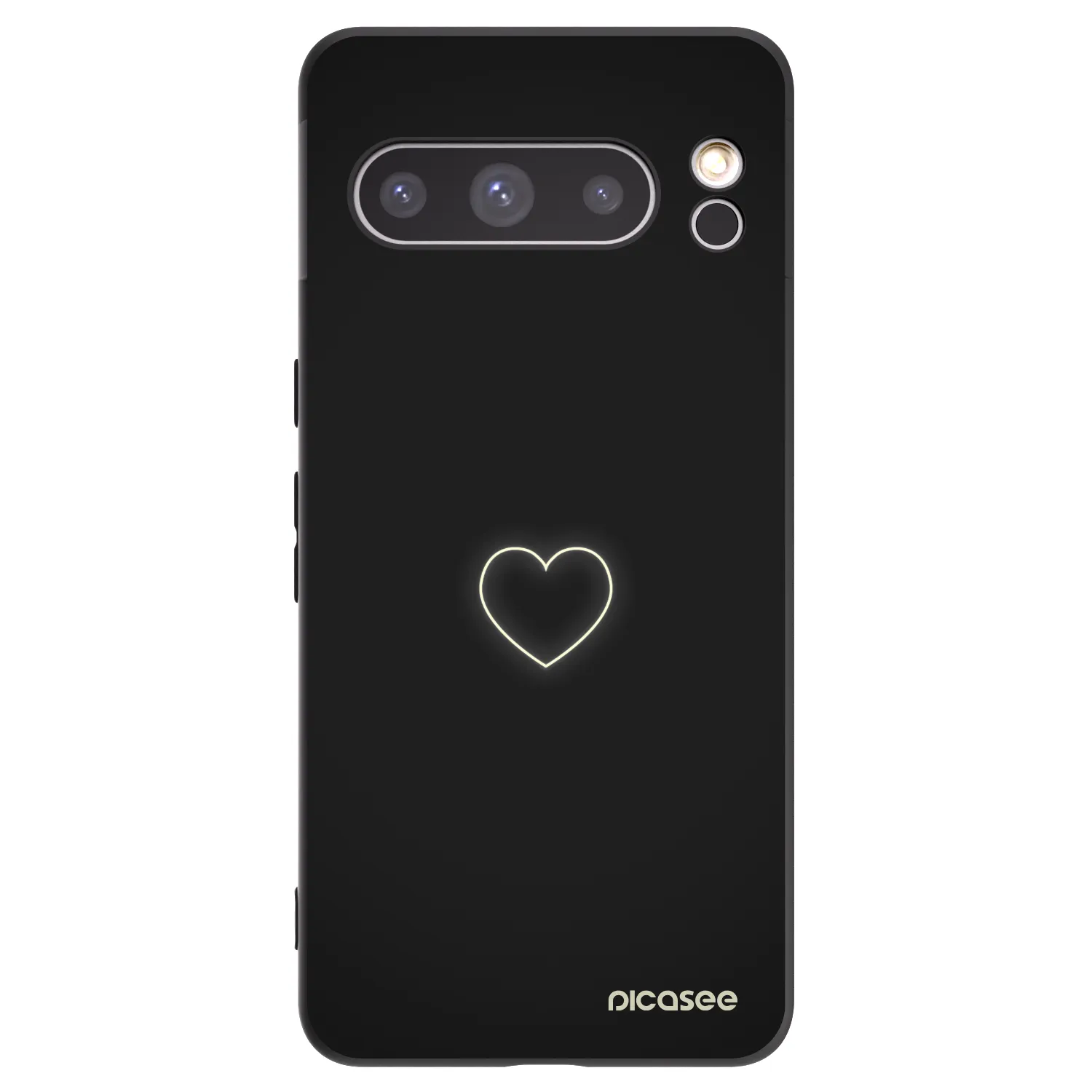 Picasee silikonski črni ovitek za Google Pixel 8 Pro - Heart