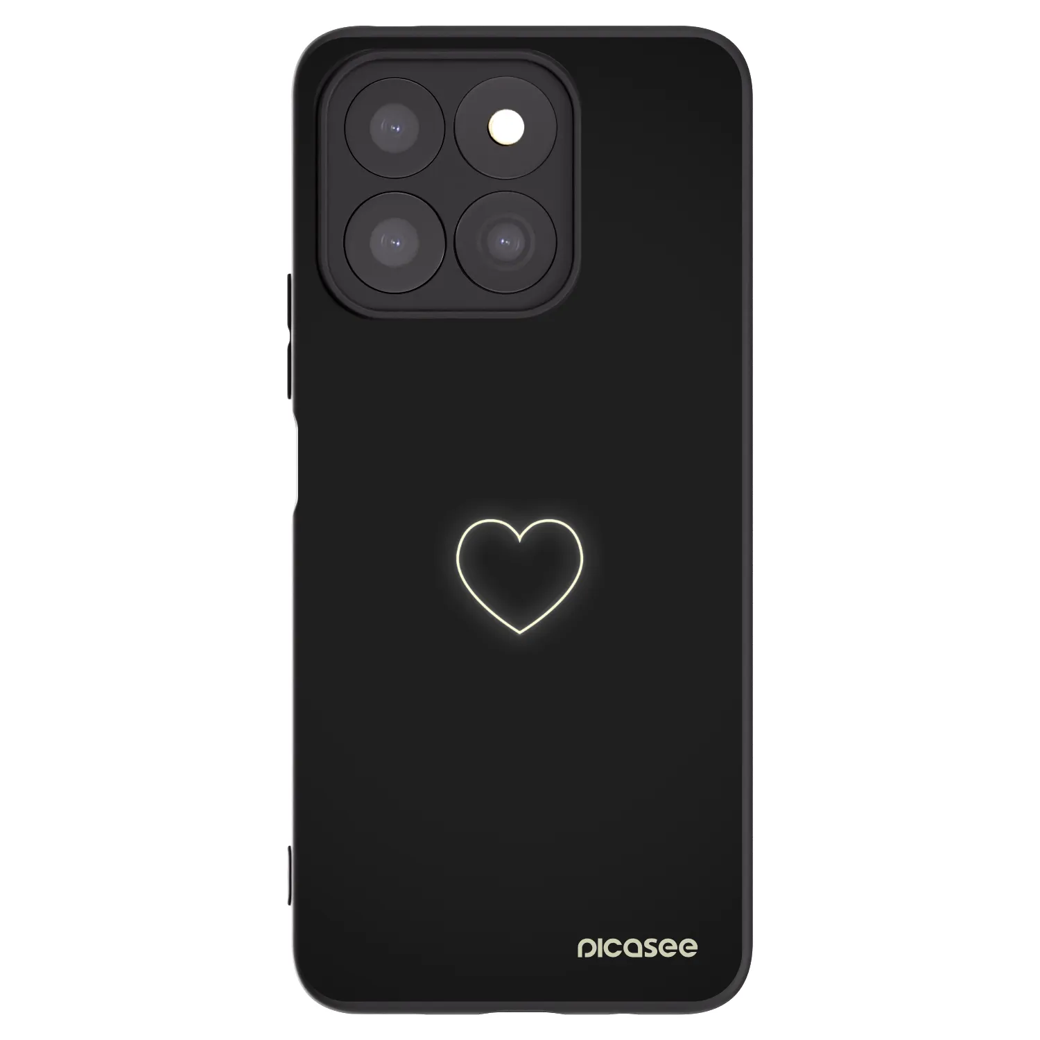 Picasee silikonski črni ovitek za Honor X8c - Heart