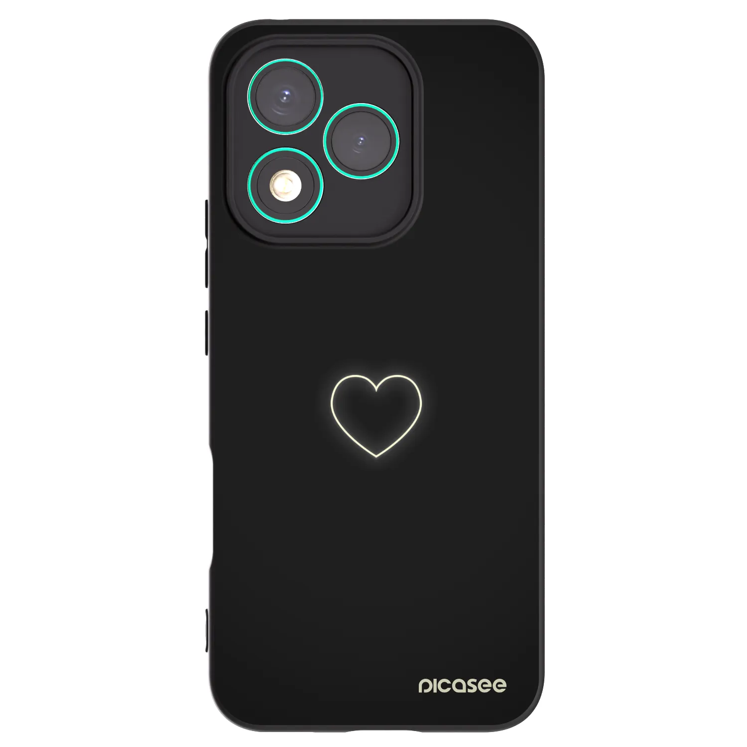 Picasee silikonski črni ovitek za Honor 400 Lite 5G - Heart