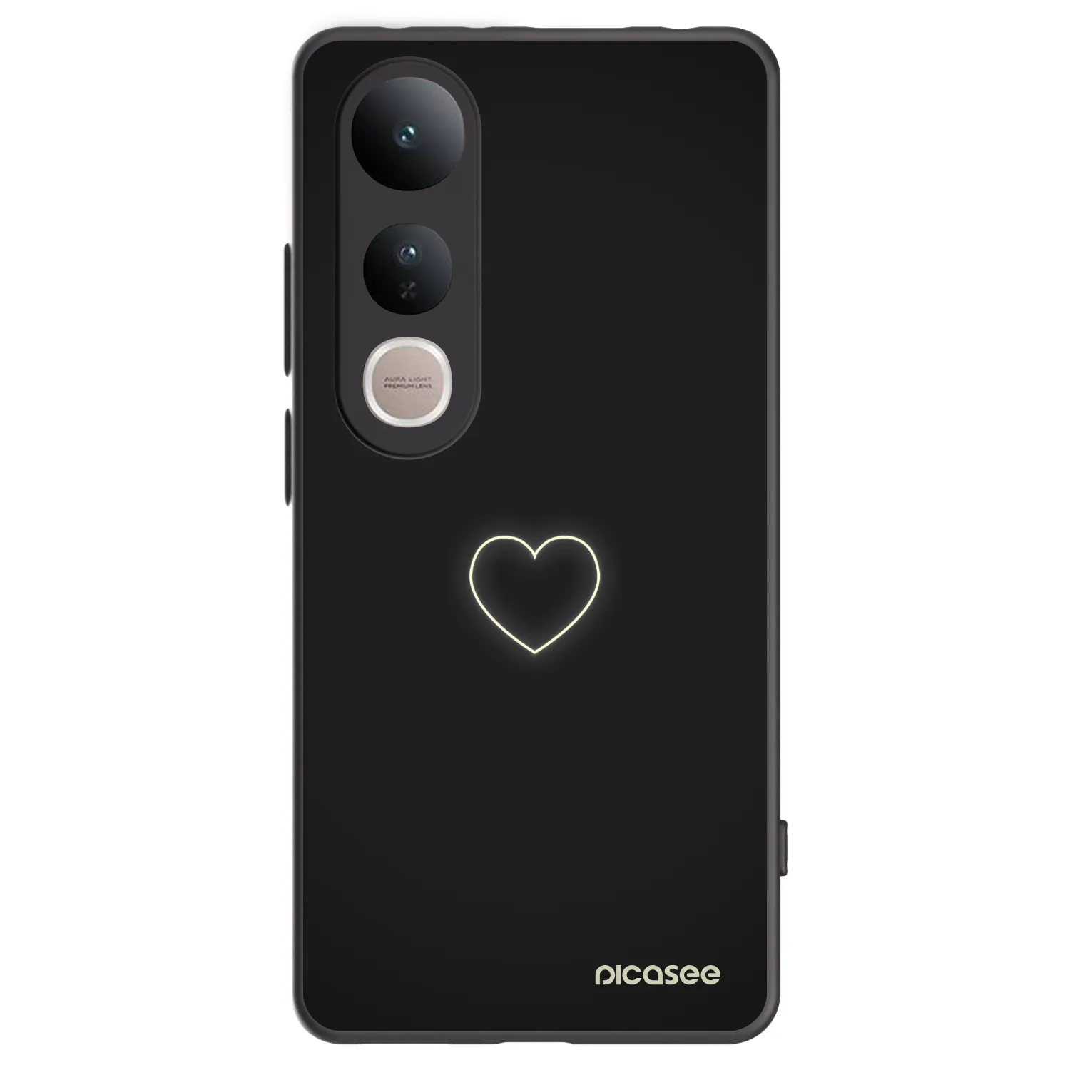 Picasee silikonski črni ovitek za Vivo V50 Lite 5G - Heart