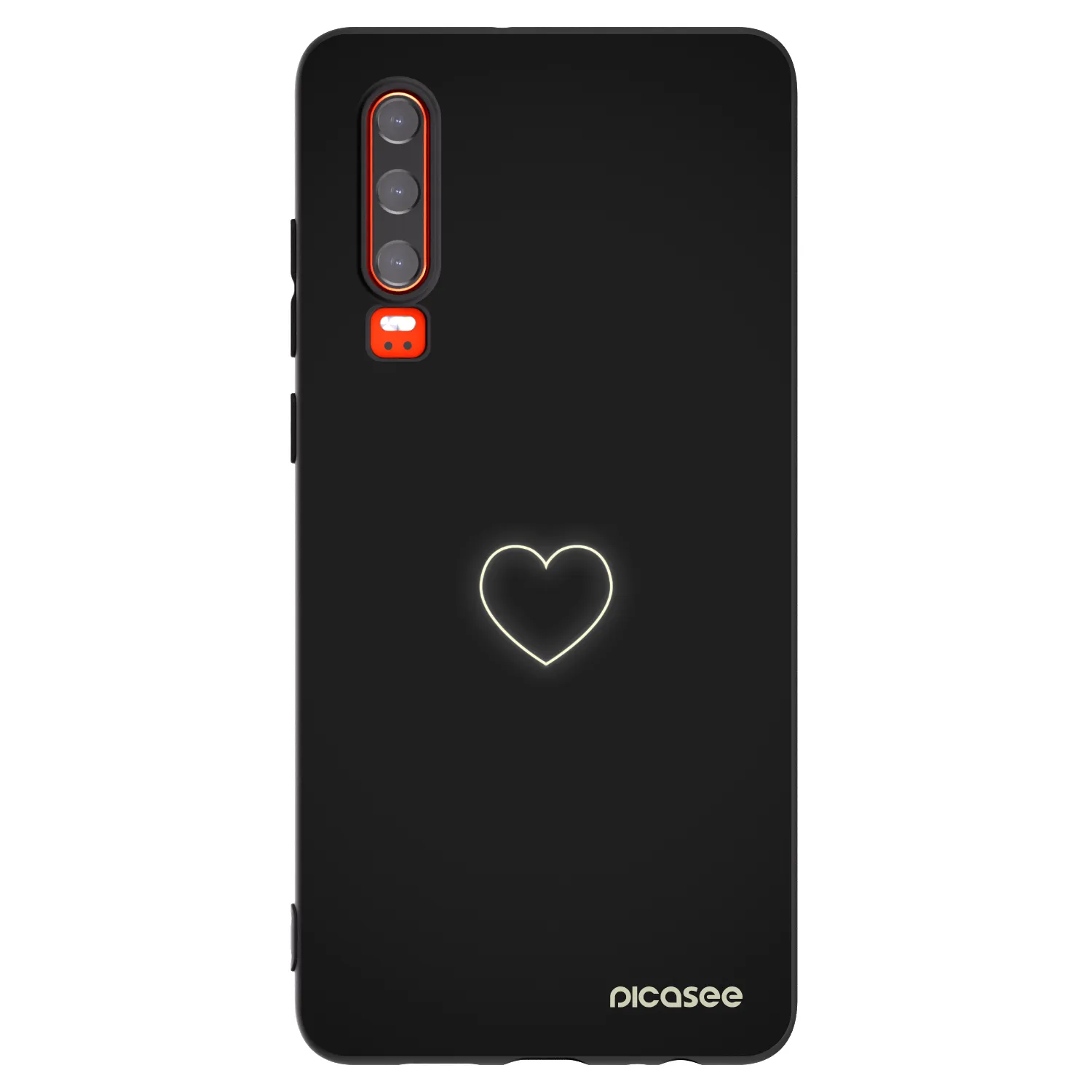 Picasee silikonski črni ovitek za Huawei P30 - Heart