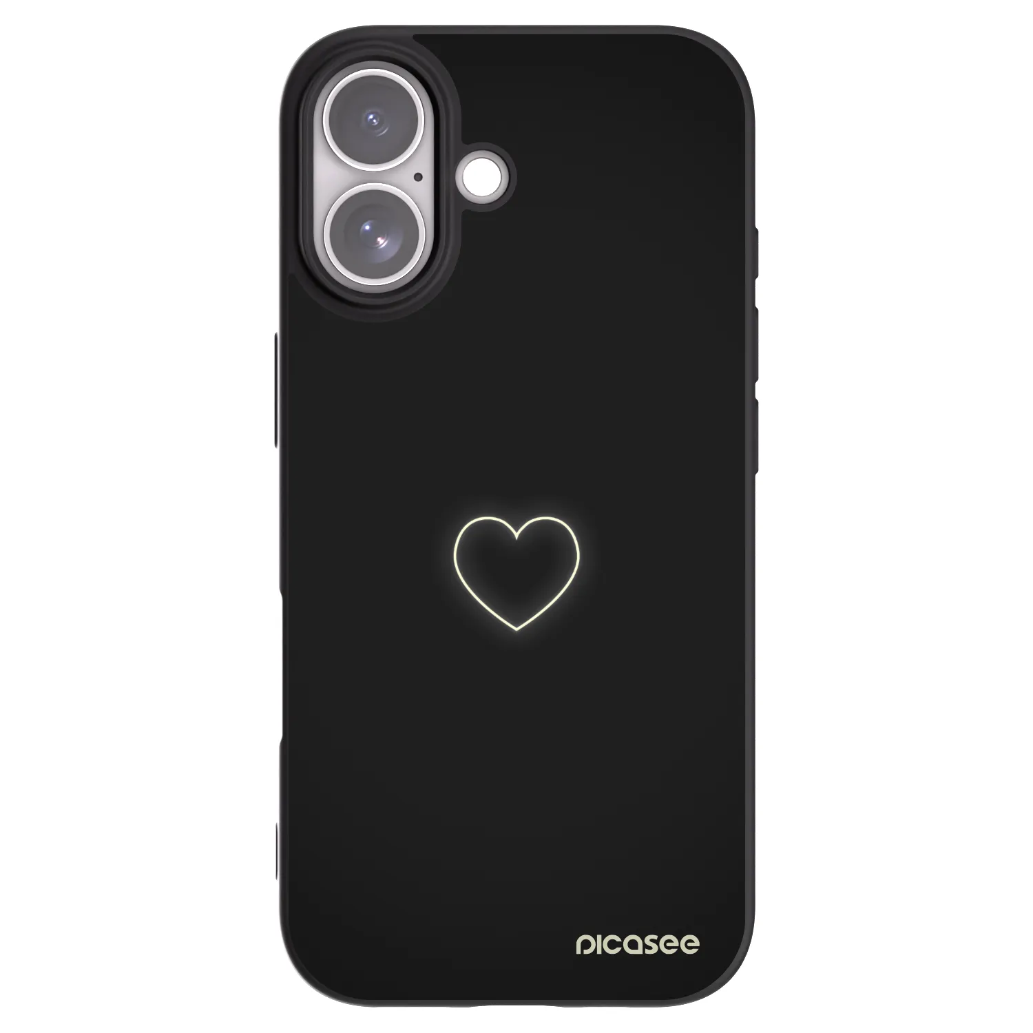 Picasee silikonski črni ovitek za Apple iPhone 17 - Heart