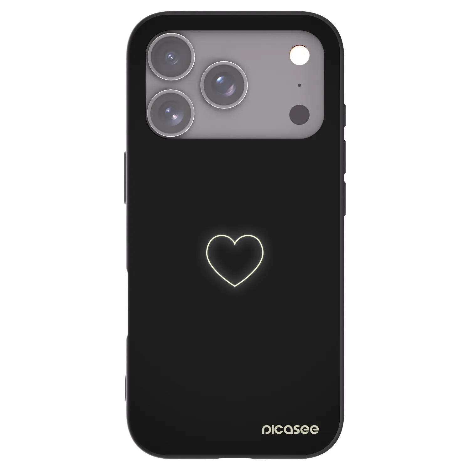 Picasee silikonski črni ovitek za Apple iPhone 17 Pro - Heart