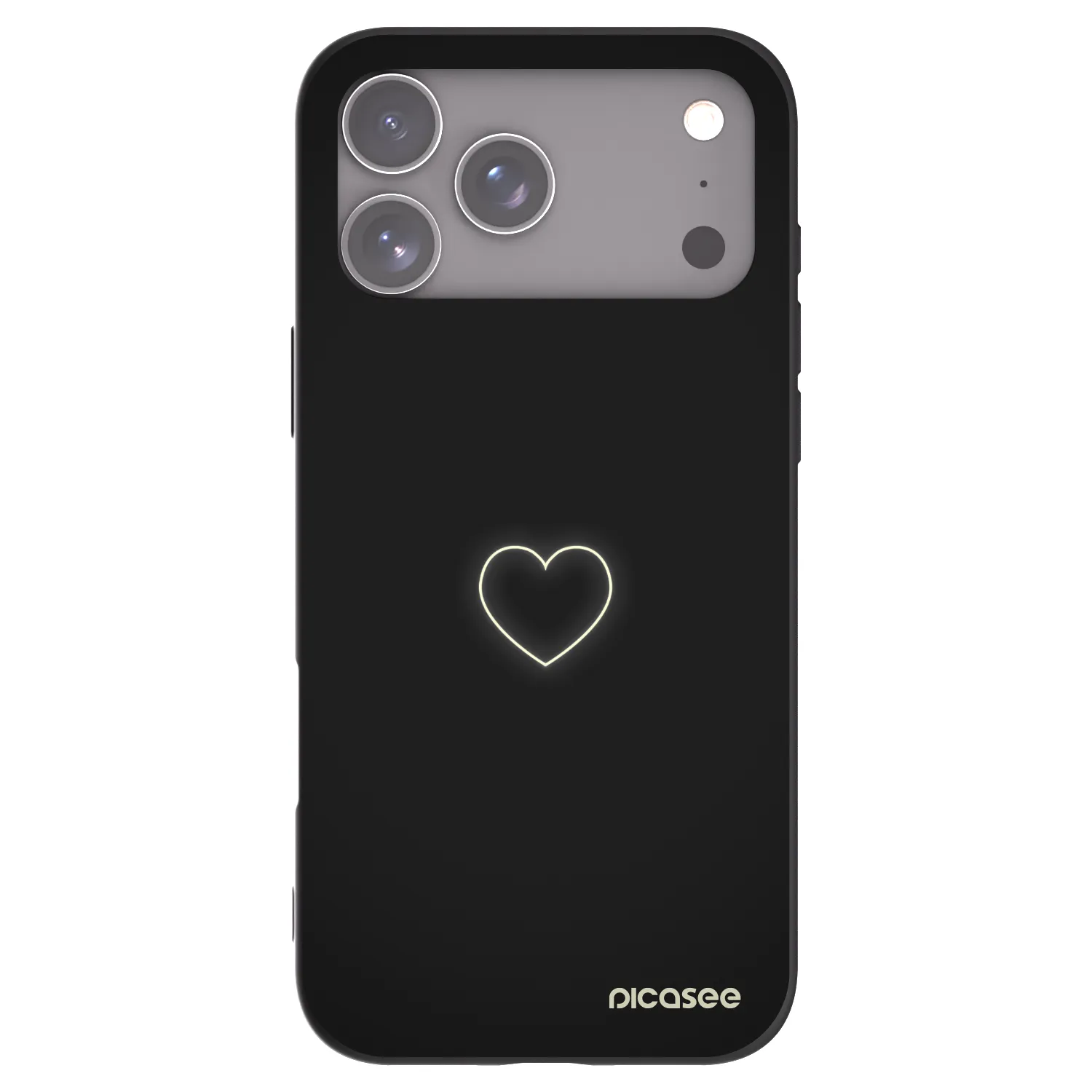 Picasee silikonski črni ovitek za Apple iPhone 17 Pro Max - Heart