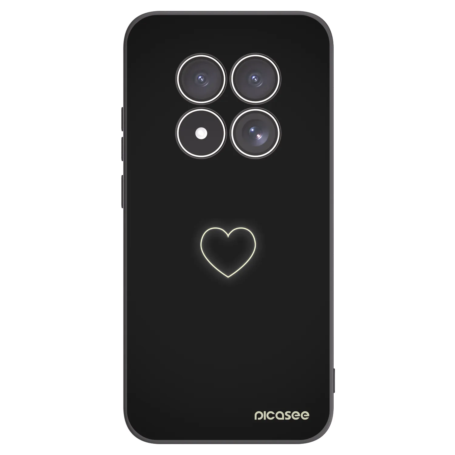 Picasee silikonski črni ovitek za Xiaomi Redmi Note 15 Pro 4G - Heart