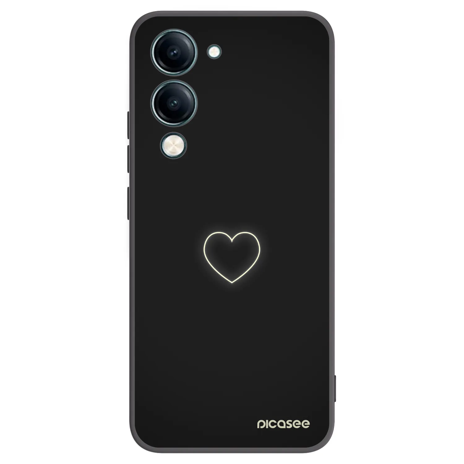Picasee silikonski črni ovitek za Vivo Y29s 5G - Heart