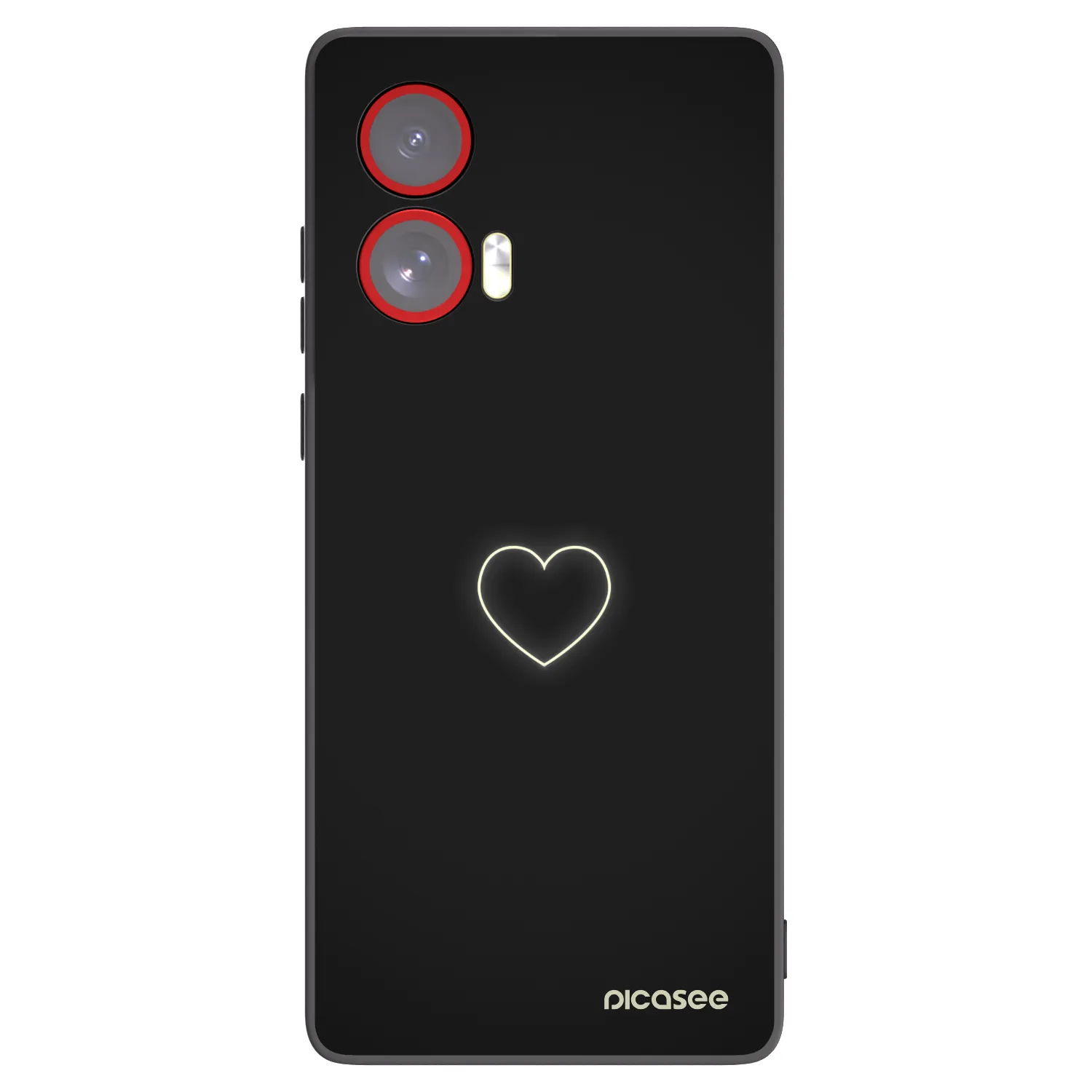 Picasee silikonski črni ovitek za Motorola Edge 50 Fusion - Heart