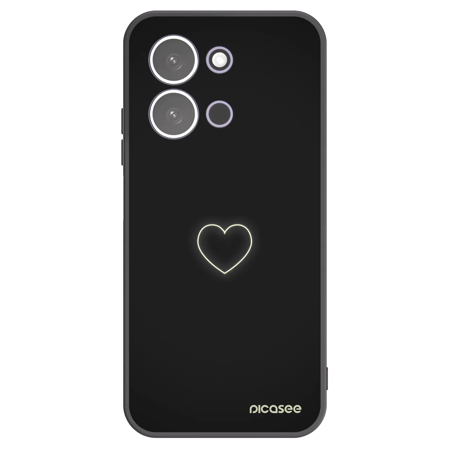 Picasee silikonski črni ovitek za Xiaomi Redmi 15C 5G - Heart