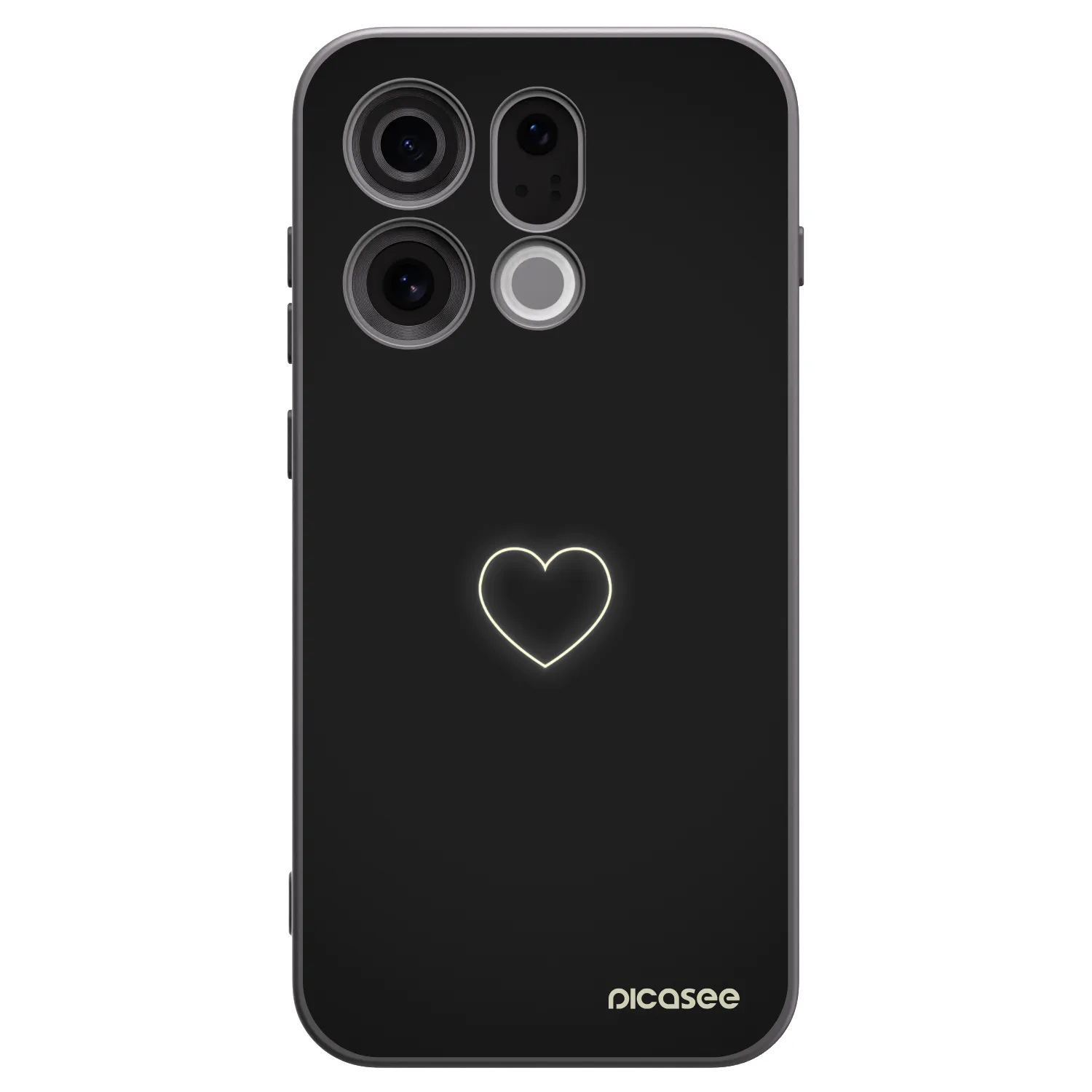 Picasee silikonski črni ovitek za OPPO Find X9 - Heart