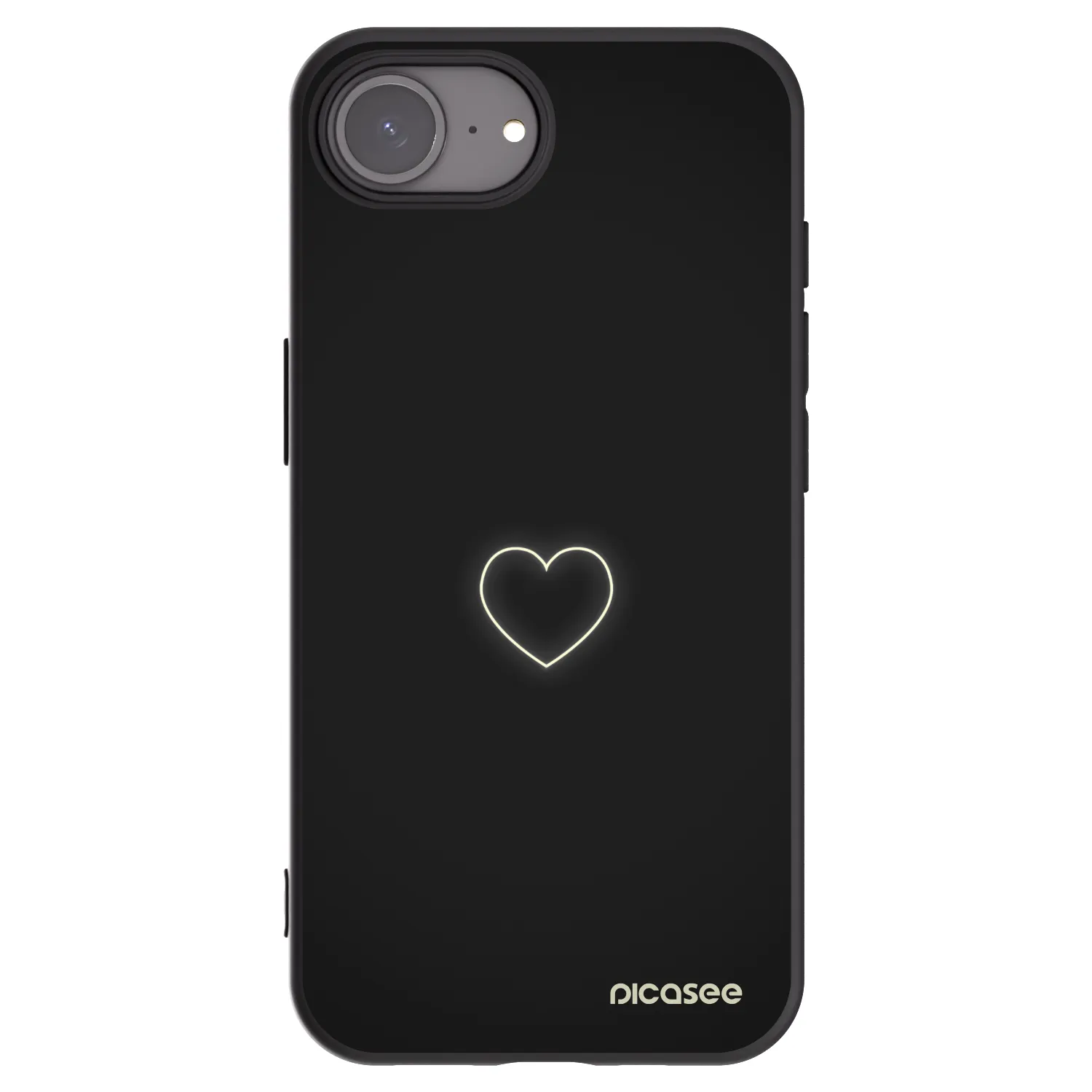 Picasee silikonski črni ovitek za Apple iPhone 17e - Heart