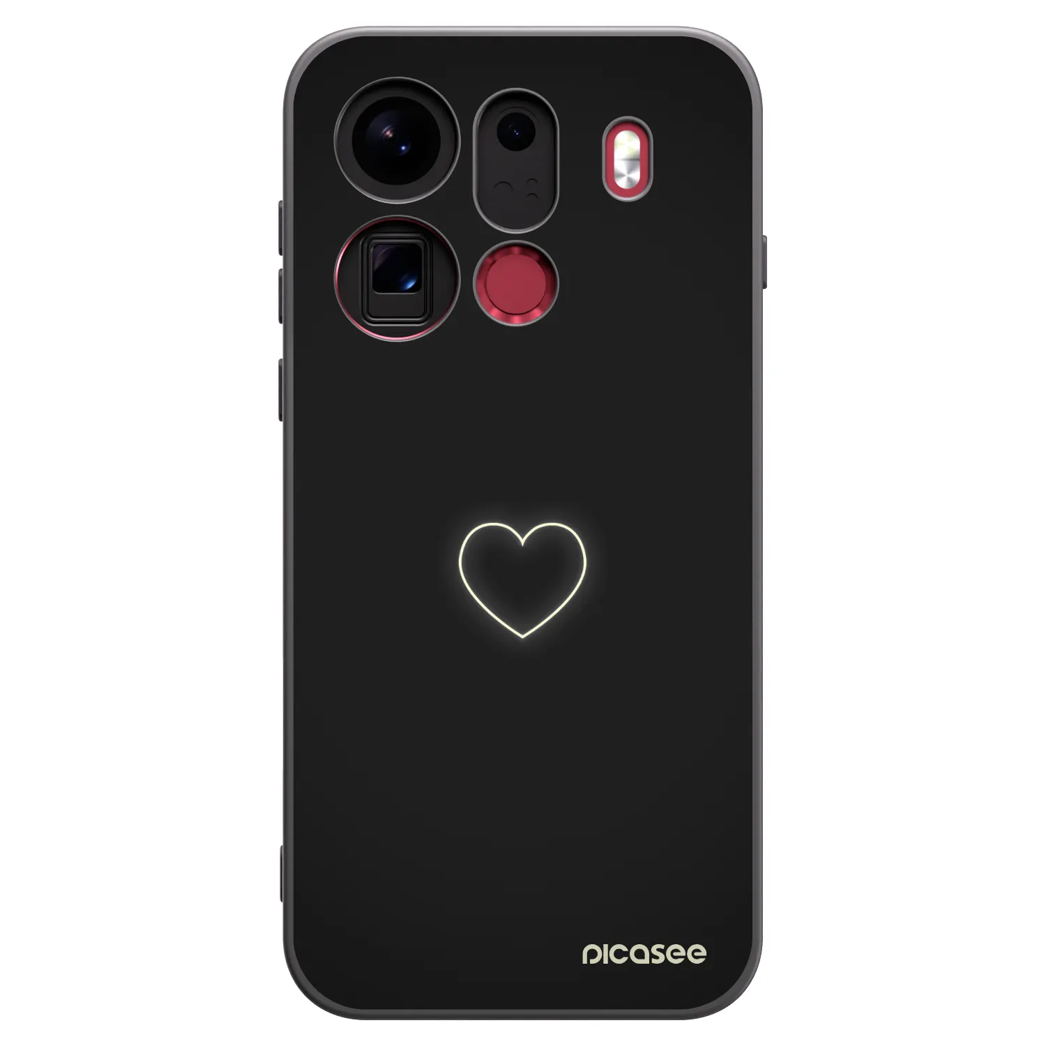 Picasee silikonski črni ovitek za OPPO Find X9 Pro - Heart