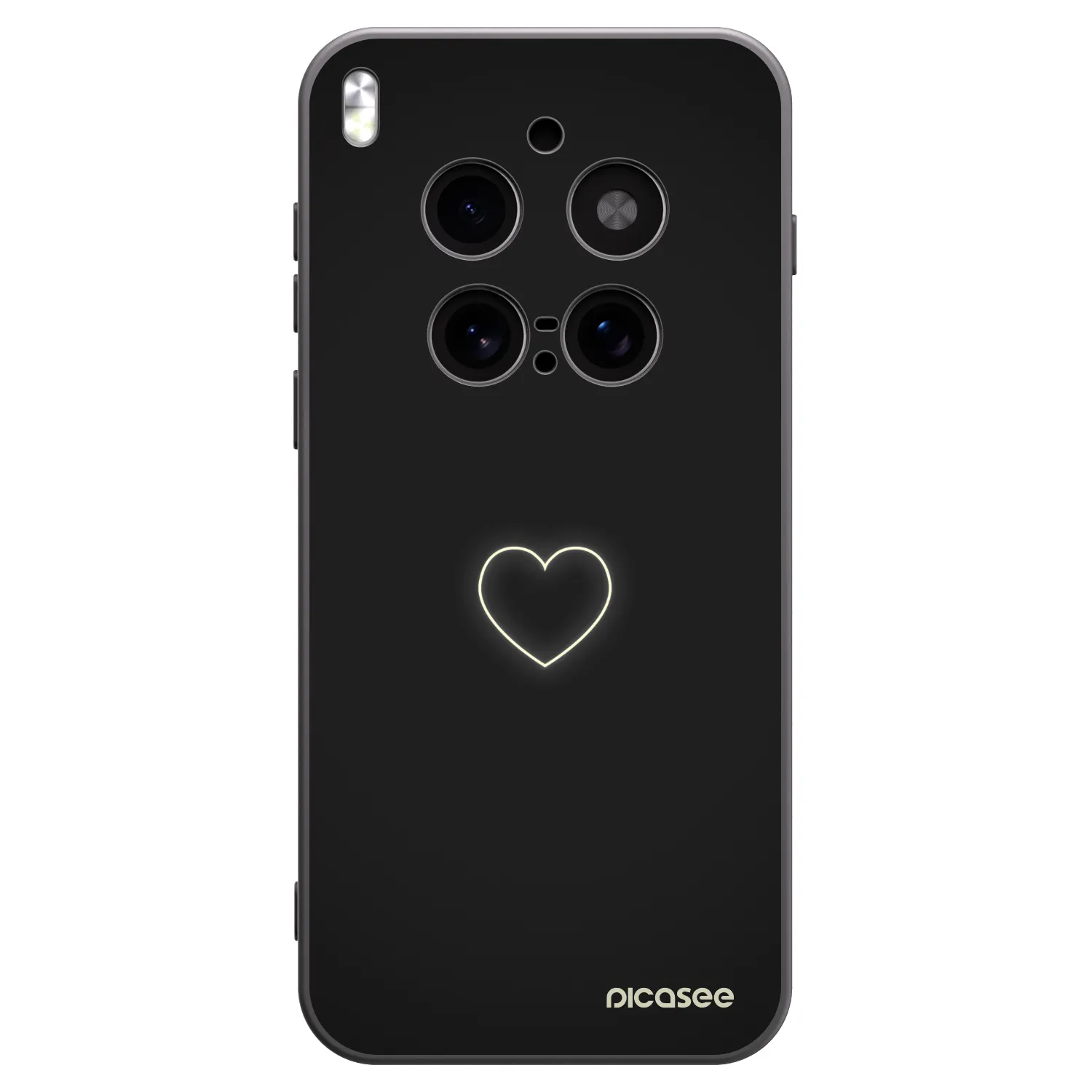 Picasee silikonski črni ovitek za Vivo X300 Pro - Heart