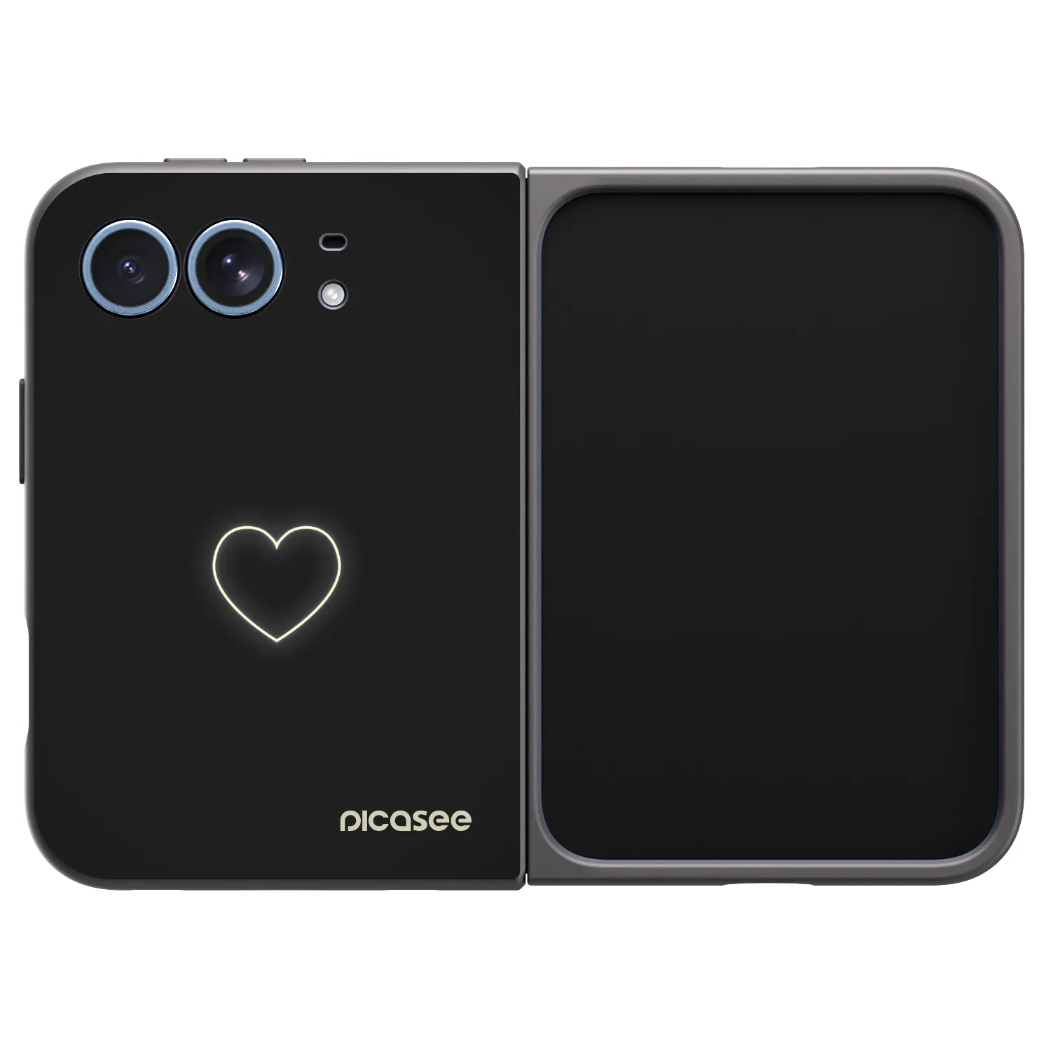 Picasee silikonski črni ovitek za Apple iPhone Duo - Heart