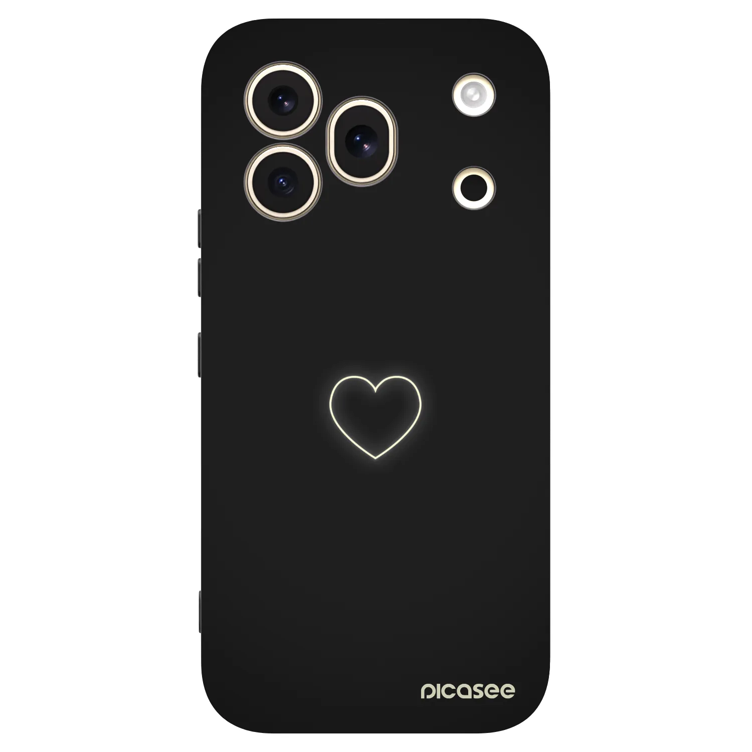 Picasee silikonski črni ovitek za Honor 600 Pro - Heart