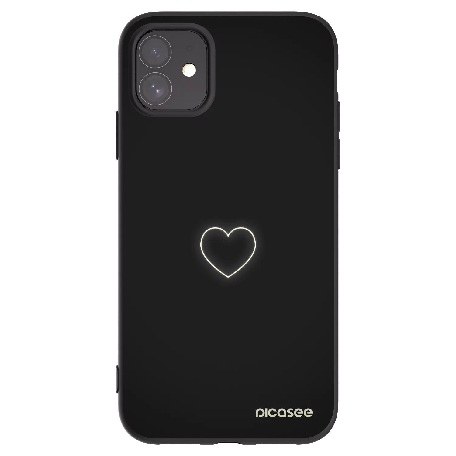 Picasee silikonski črni ovitek za Apple iPhone 11 - Heart