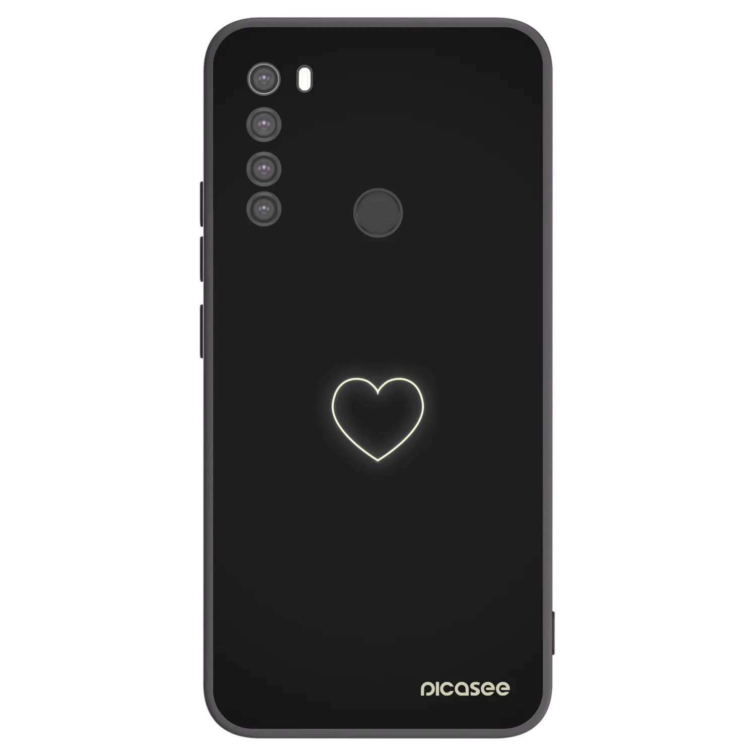 Picasee silikonski črni ovitek za Xiaomi Redmi Note 8 - Heart