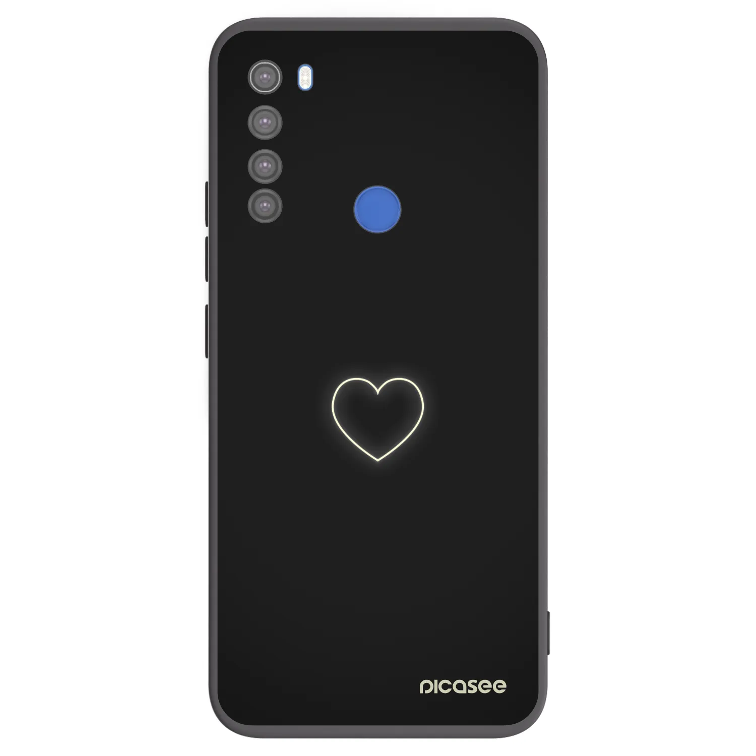 Picasee silikonski črni ovitek za Xiaomi Redmi Note 8T - Heart