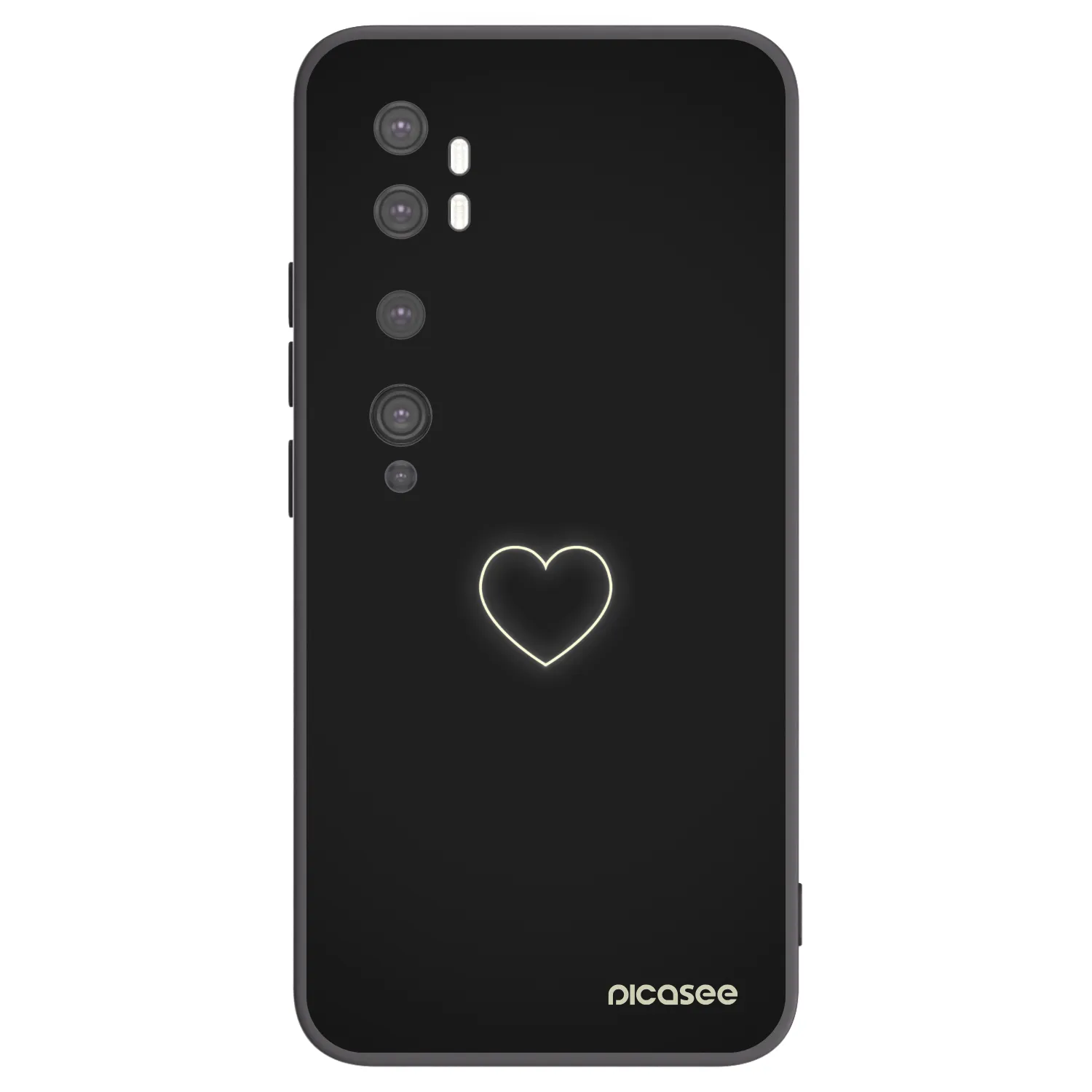 Picasee silikonski črni ovitek za Xiaomi Mi Note 10 (Pro) - Heart