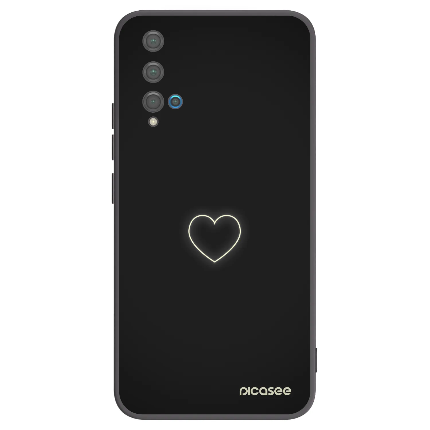 Picasee silikonski črni ovitek za Huawei Nova 5T - Heart