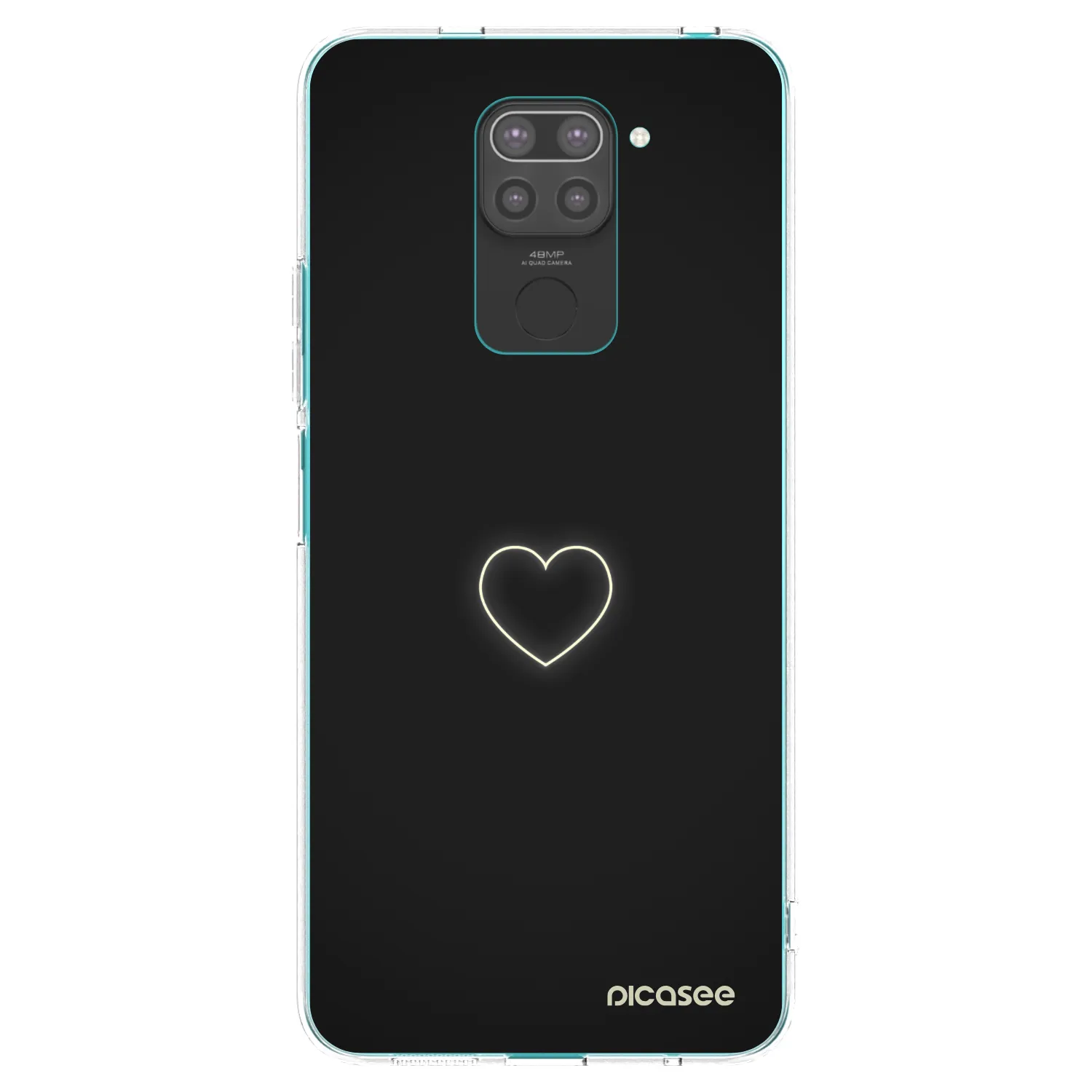 Picasee silikonski črni ovitek za Xiaomi Redmi Note 9 - Heart
