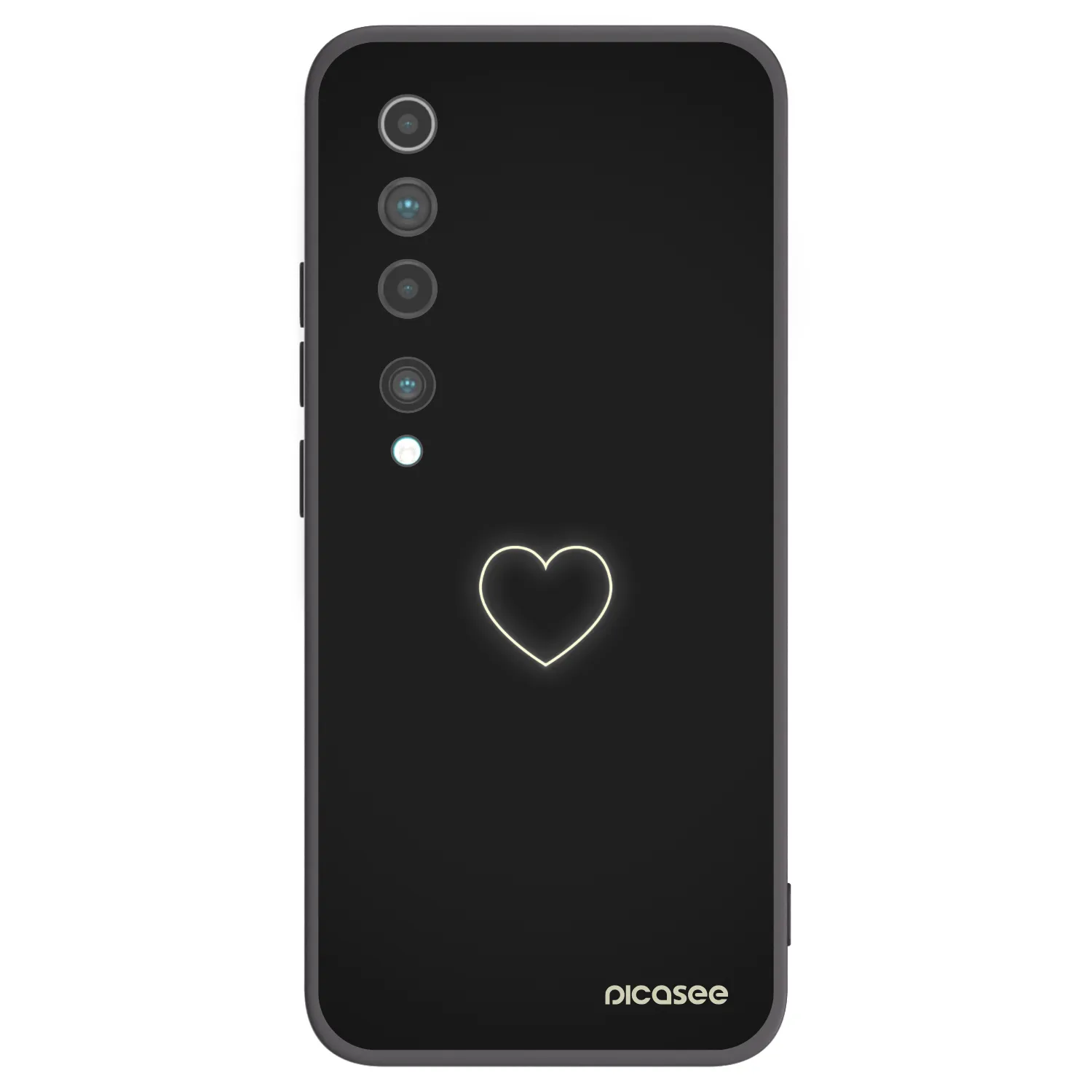 Picasee silikonski črni ovitek za Xiaomi Mi 10 - Heart