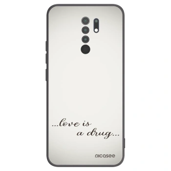 Picasee silikonski črni ovitek za Xiaomi Redmi 9 - Love is a drug
