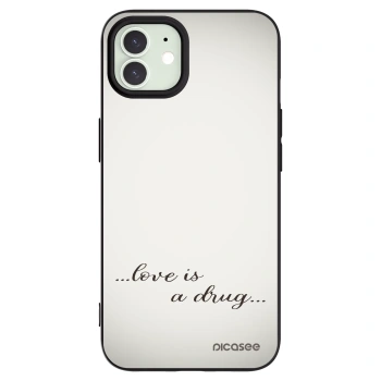 Picasee silikonski črni ovitek za Apple iPhone 12 - Love is a drug