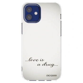Picasee silikonski prozorni ovitek za Apple iPhone 12 mini - Love is a drug