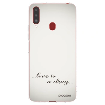 Picasee silikonski prozorni ovitek za Samsung Galaxy A20s - Love is a drug