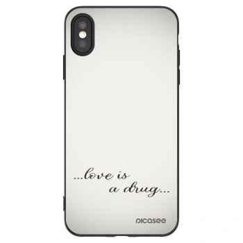 Picasee silikonski črni ovitek za Apple iPhone XS Max - Love is a drug