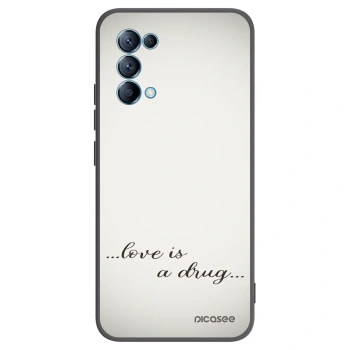 Picasee silikonski črni ovitek za OPPO A16s - Love is a drug