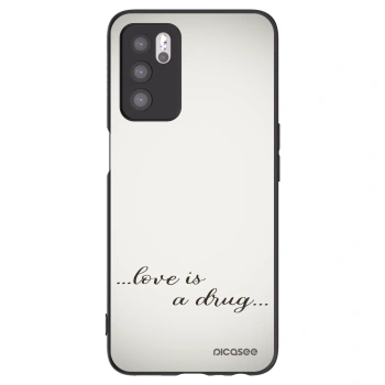 Picasee silikonski črni ovitek za OPPO A16 - Love is a drug