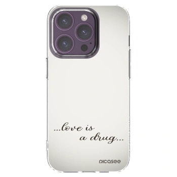 Picasee silikonski prozorni ovitek za Apple iPhone 14 Pro - Love is a drug
