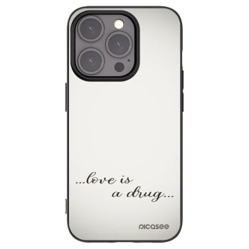 Picasee silikonski črni ovitek za Apple iPhone 15 Pro - Love is a drug