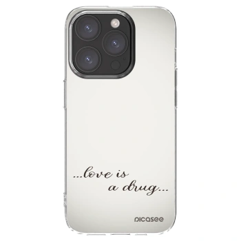 Picasee silikonski prozorni ovitek za Apple iPhone 15 Pro - Love is a drug