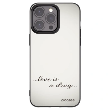 Picasee silikonski črni ovitek za Apple iPhone 15 Pro Max - Love is a drug