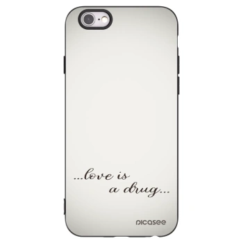 Picasee silikonski črni ovitek za Apple iPhone 6/6S - Love is a drug
